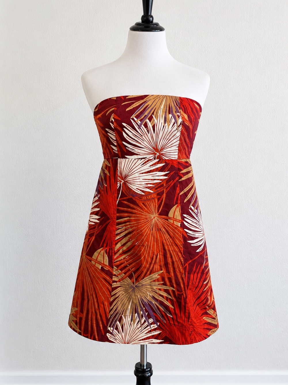 Vintage Gap Strapless Tropical Print Dress - Size 12